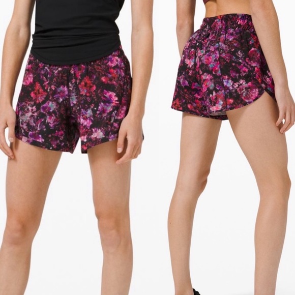LULULEMON TRACK THAT SHORT 5”-FLUORO FLORAL MULTI - Picture 2 of 9